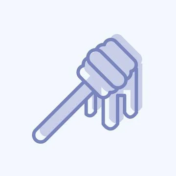Icon Honey Dipper. suitable for Bee Farm. two tone style. simple design edita Stock Illustration
