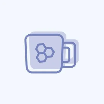 Icon Honey Tea. suitable for Bee Farm. two tone style. simple design editable Stock Illustration