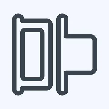 Icon Horizontal Distribute Left - Line Style,Simple illustration,Editable str Stock Illustration