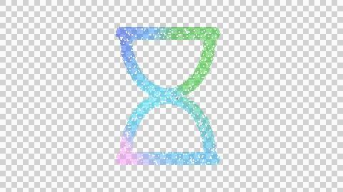 Icon hourglass is made up of LED square shapes. There are bright diodes and イラスト素材