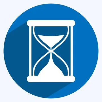 Icon Hourglass. suitable for web interface symbol. long shadow style. simple  Illustrazione stock
