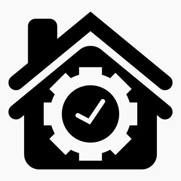 Icon house and setting. Installing a smart home. Stock Illustration