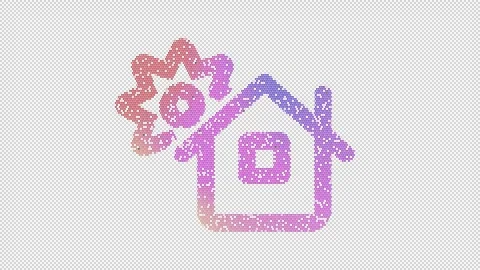 Icon house day is made up of LED square shapes that shimmer and flicker. There Stock Footage 297598341