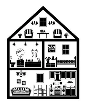 Icon of house with planning Stock Illustration