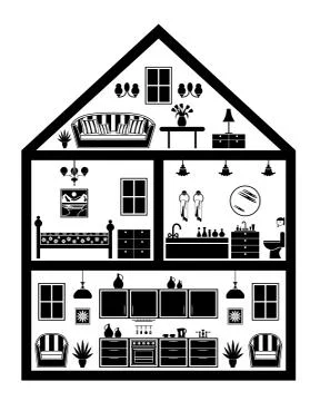 Icon of house with planning Stock Illustration