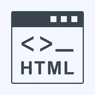 Icon HTML. suitable for Programming symbol. glyph style. simple design editab Illustrazione stock