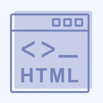 Icon HTML. suitable for Programming symbol. two tone style. simple design edi Illustrazione stock