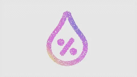 Icon humidity is made up of LED square shapes that shimmer and flicker. There Stock Footage 297598105