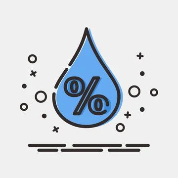Icon humidity. Weather elements symbol. Icons in MBE style. Good for prints.. イラスト素材