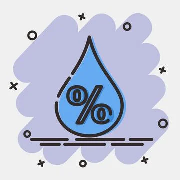Icon humidity. Weather elements symbol. Icons in comic style. Good for prin.. Stockillustratie