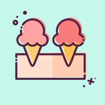 Icon Ice Cream 3. related to Milk and Drink symbol. MBE style. simple desig.. Stock Illustration