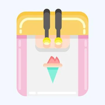 Icon Ice Cream Machine. suitable for Kitchen Appliances symbol. flat style. s Stock Illustration