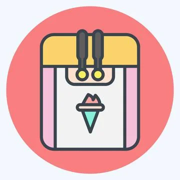 Icon Ice Cream Machine. suitable for Kitchen Appliances symbol. color mate st Stock Illustration