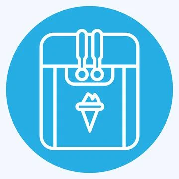 Icon Ice Cream Machine. suitable for Kitchen Appliances symbol. blue eyes sty Stock Illustration