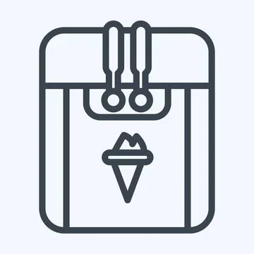 Icon Ice Cream Machine. suitable for Kitchen Appliances symbol. line style. s Stock Illustration