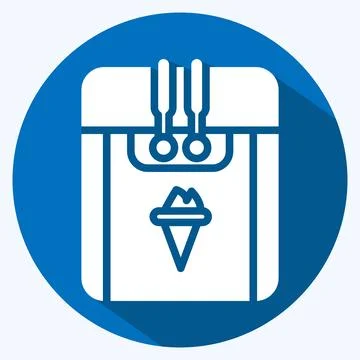 Icon Ice Cream Machine. suitable for Kitchen Appliances symbol. long shadow s Stock Illustration
