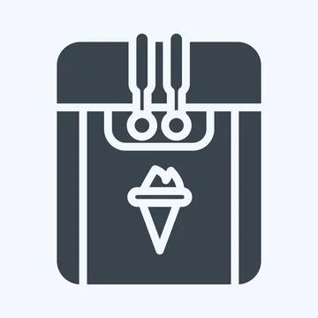 Icon Ice Cream Machine. suitable for Kitchen Appliances symbol. glyph style.  Stock Illustration