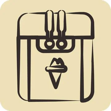 Icon Ice Cream Machine. suitable for Kitchen Appliances symbol. hand drawn .. Stock Illustration