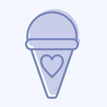 Icon Ice Cream. suitable for education symbol. two tone style. simple design  Illustrazione stock