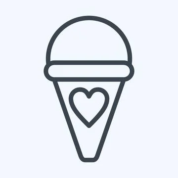 Icon Ice Cream. suitable for education symbol. line style. simple design edit Illustrazione stock