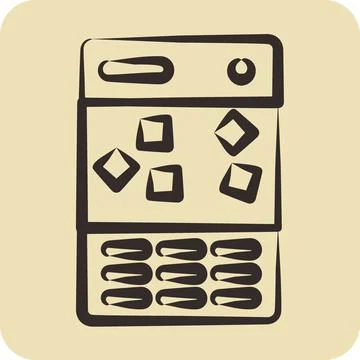 Icon Ice Maker. suitable for Kitchen Appliances symbol. hand drawn style. s.. Stock Illustration