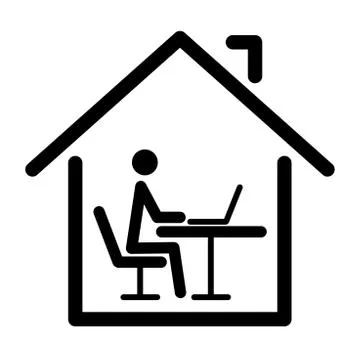 Icon icon for distant work at home during the pandemic Stock Illustration