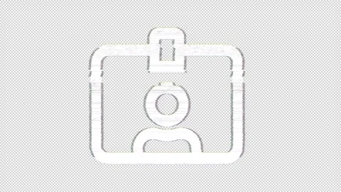 Icon id badge is distorted. Glitch. Noise, chromatic aberration, geometric Stock Footage 303549246