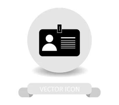 Icon id card on white background Stock Illustration