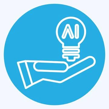 Icon Idea. related to Artificial Intelligence symbol. blue eyes style Stock Illustration