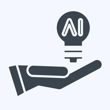 Icon Idea. related to Artificial Intelligence symbol. glyph style Stockillustratie