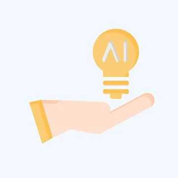 Icon Idea. related to Artificial Intelligence symbol. flat style Stock Illustration