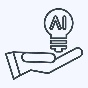 Icon Idea. related to Artificial Intelligence symbol. line style Stockillustratie