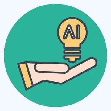 Icon Idea. related to Artificial Intelligence symbol. color mate style イラスト素材