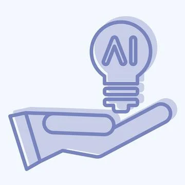 Icon Idea. related to Artificial Intelligence symbol. two tone style 库存插图