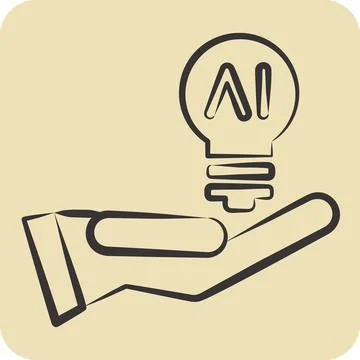 Icon Idea. related to Artificial Intelligence symbol. hand drawn style Stockillustratie
