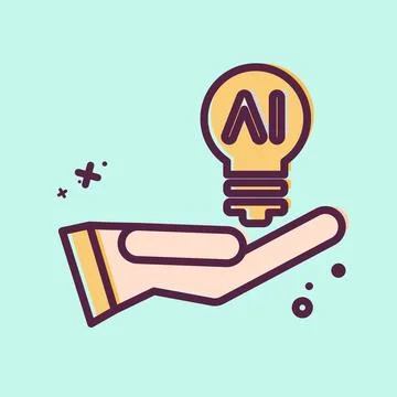 Icon Idea. related to Artificial Intelligence symbol. MBE style Stock Illustration