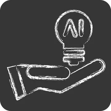 Icon Idea. related to Artificial Intelligence symbol. chalk Style Illustrazione stock