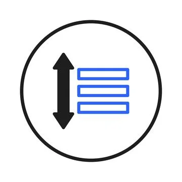 Icon illustration showcasing vertical sorting and list options for user int.. Stock Illustration
