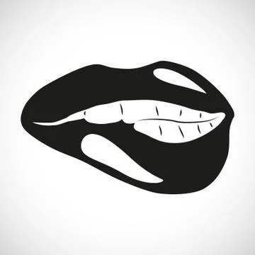 Icon Illustration Vector Graphic Biting Lip Stock Illustration