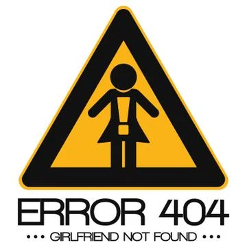 Icon Illustration Vector Graphic Error 404 Girlfriend not found Stock Illustration