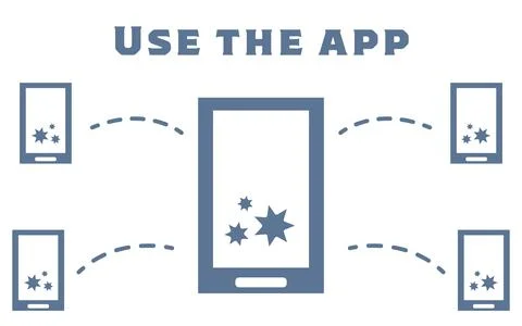 Icon illustrations that recommend using the contact confirmation app Stock Illustration