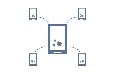 Icon illustrations that recommend using the contact confirmation app Illustrazione stock