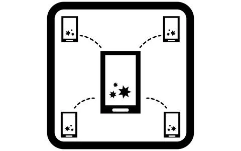 Icon illustrations that recommend using the contact confirmation app Illustrazione stock