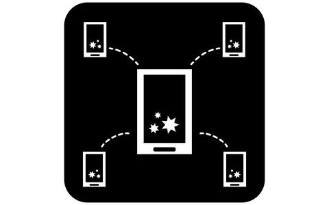 Icon illustrations that recommend using the contact confirmation app Stock Illustration