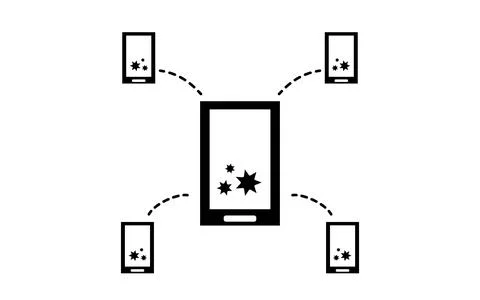 Icon illustrations that recommend using the contact confirmation app Illustrazione stock