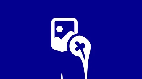 Icon of image with a delete sign melting on blue background Stock Footage 327761823