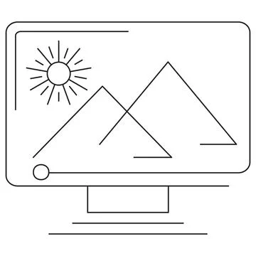 Icon of image processing, representing photo editing, image enhancement Stock Illustration