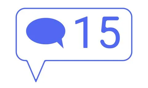Icon with an image of unread messages in messengers. Flat style. Vector. Stock Illustration