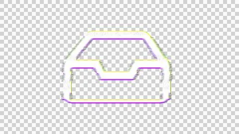 Icon inbox is distorted. Glitch. Noise, chromatic aberration, geometric 库存插图