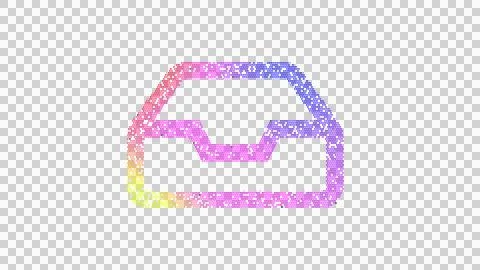 Icon inbox is made up of LED square shapes. There are bright diodes and there Stockillustratie